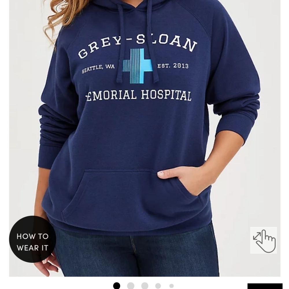 🆕🚑 1X GREY'S ANATOMY FLEECE HOODIE 🚑